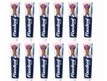 Fixodent Food Barrier Frisse Smaak Kleefpasta voor Kunstgebit | 12 x 40 g Voordeelverpakking