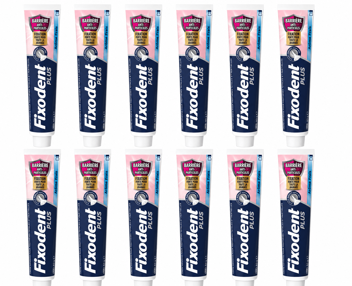 Fixodent Food Barrier Frisse Smaak Kleefpasta voor Kunstgebit | 12 x 40 g Voordeelverpakking