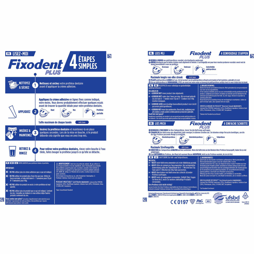 Fixodent Plus Dual Power Kleefpasta voor Kunstgebit – 12 x 40 g Voordeelverpakking