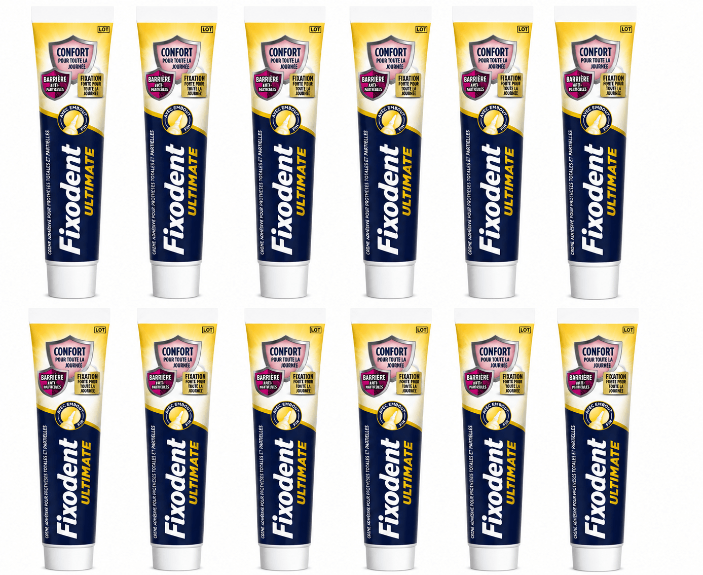 Fixodent Ultimate Fresh Kleefpasta voor Kunstgebit | 12 x 40 g Voordeelverpakking