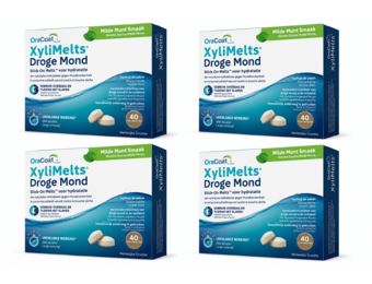 OraCoat XyliMelts Milde Munt tegen Droge Mond | 4 x 40 stuks Voordeelverpakking