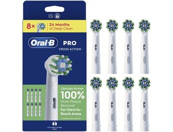 Oral B PRO Cross Action Opzetborstels Wit | 8 stuks