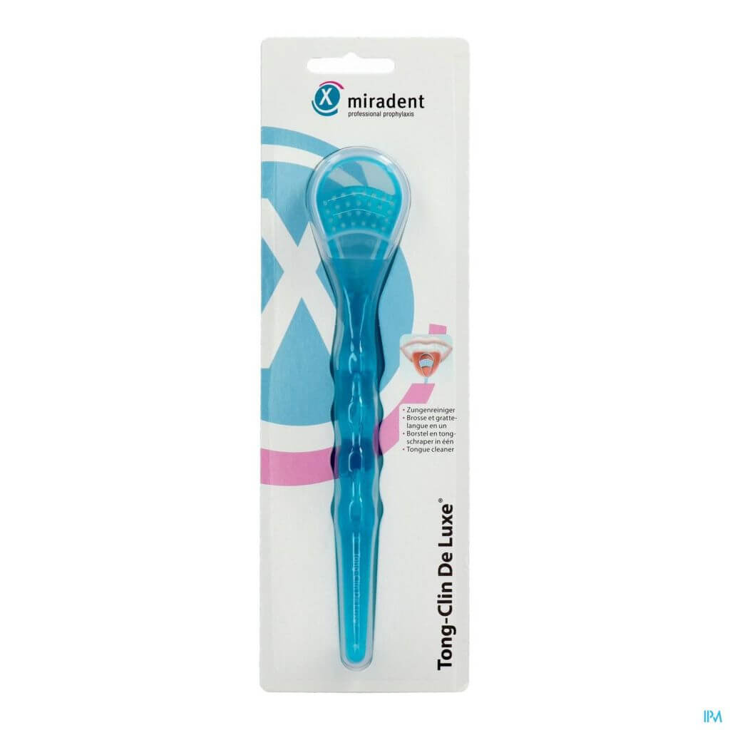 Miradent Tongschraper Tong-Clin Deluxe | Blauw Transparant