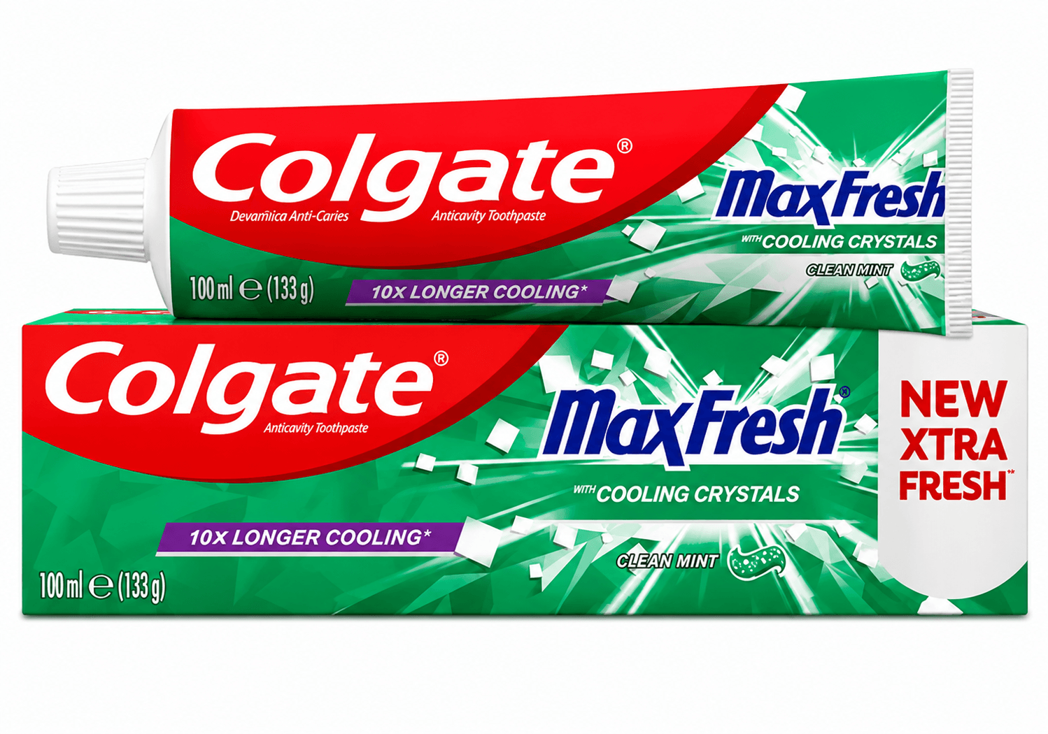 Colgate Max Fresh Clean Mint Cooling Crystals Tandpasta | 100 ml | Extra Fris