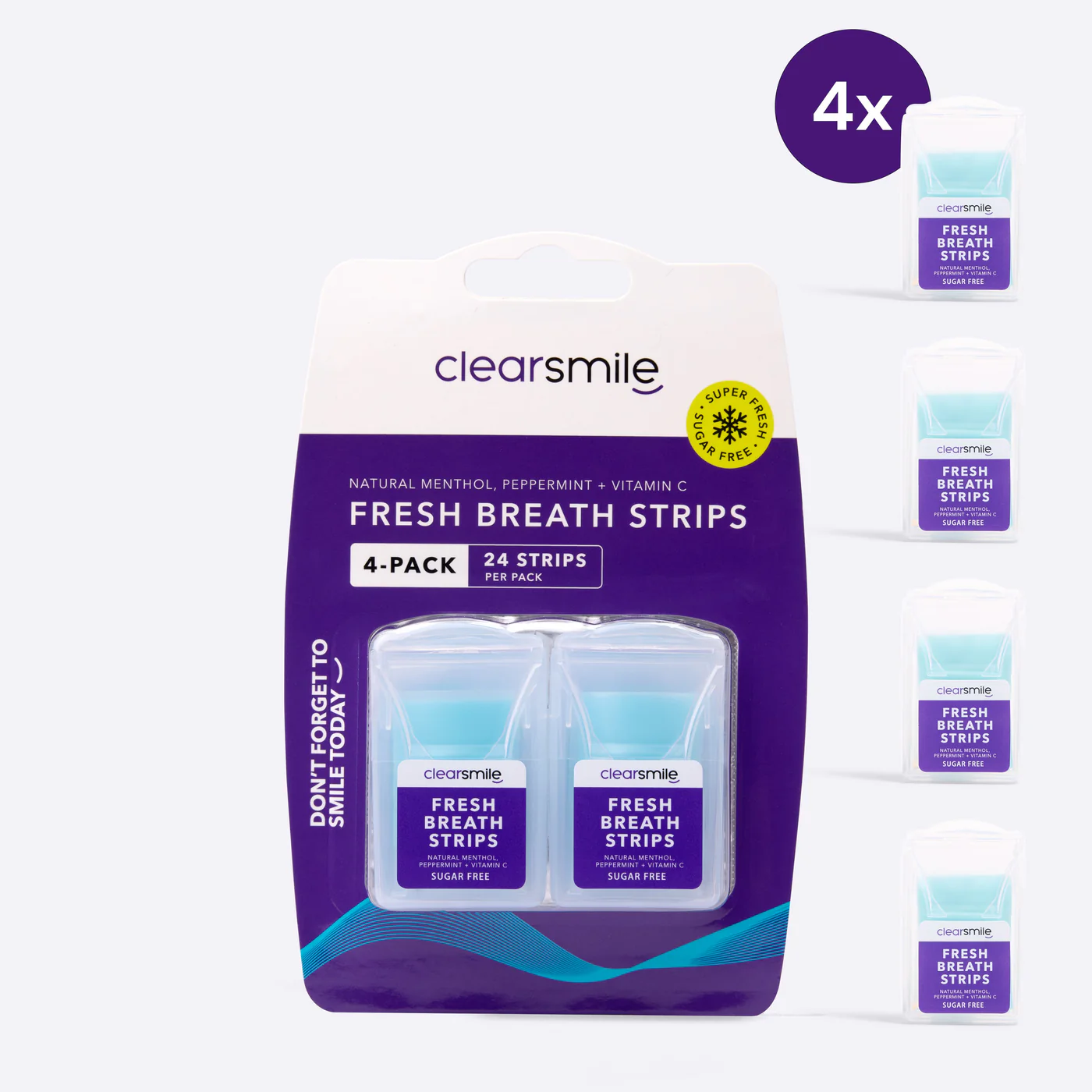 Clearsmile Fresh Breath Strips Mint 4 pack