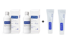 Vitis Whitening Voordeelverpakking - 2x Tandpasta & 2x Mondwater