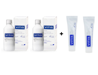 Vitis Whitening Voordeelverpakking - 2x Tandpasta & 2x Mondwater