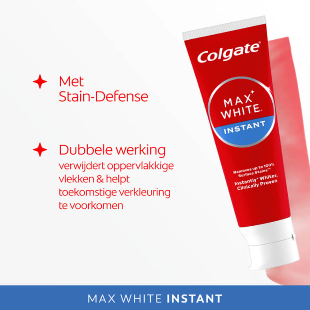 Colgate Max White Instant Tandpasta | 75 ml | Direct Wittere Tanden