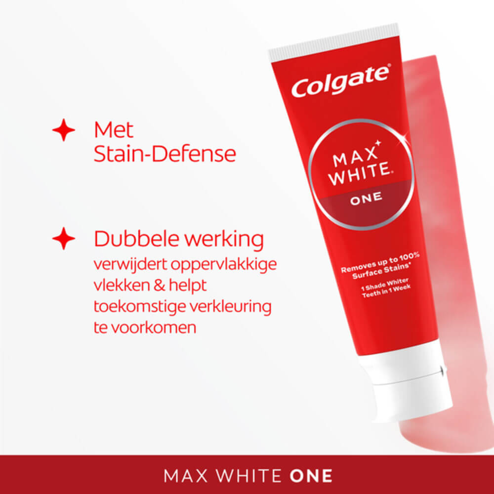 Colgate Max White One Whitening Tandpasta | 75 ml |  Natuurlijk Wittere Tanden