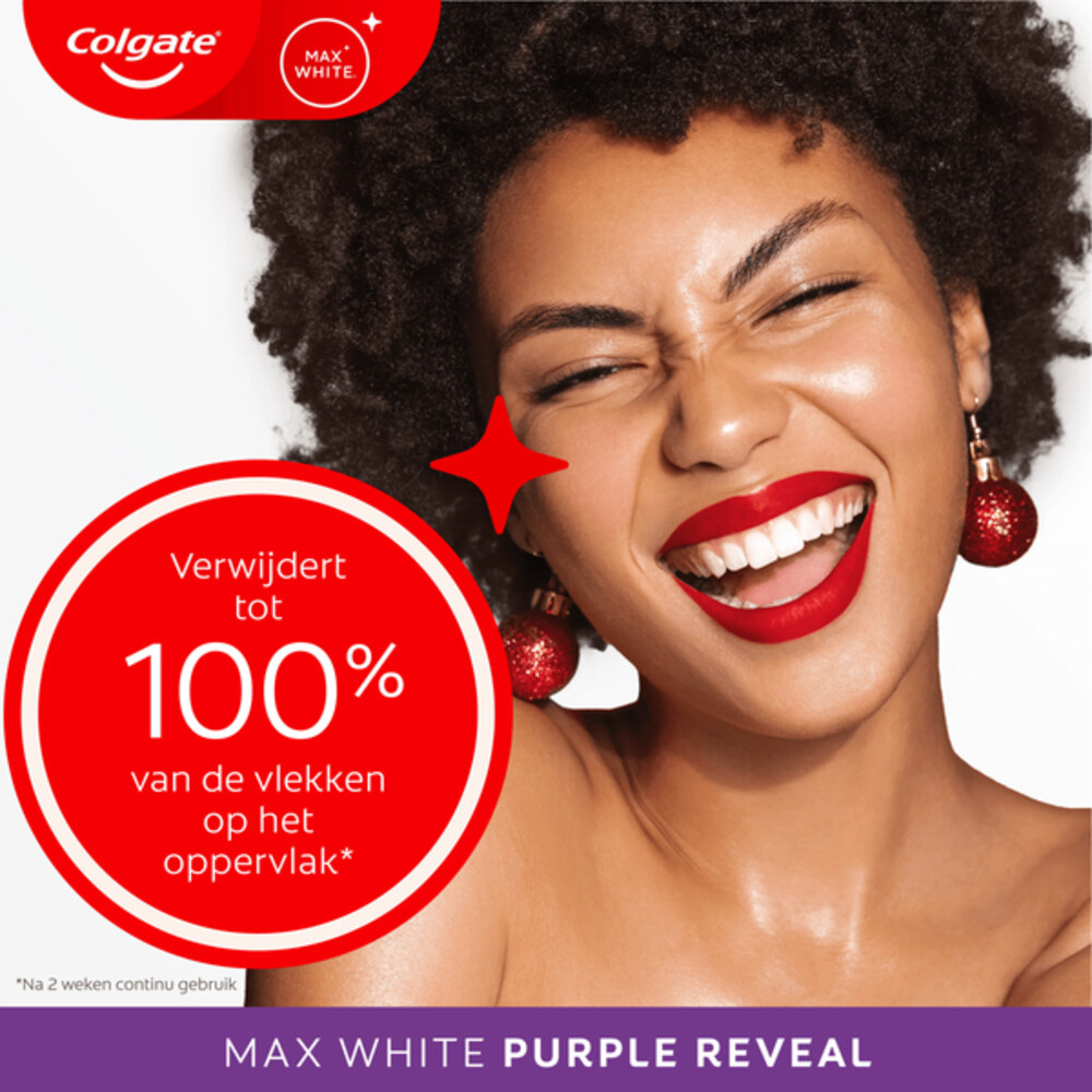 Colgate Max White Purple Reveal Tandpasta | 75 ml | Wittere Tanden