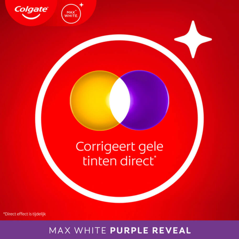 Colgate Max White Purple Reveal Tandpasta | 75 ml | Wittere Tanden