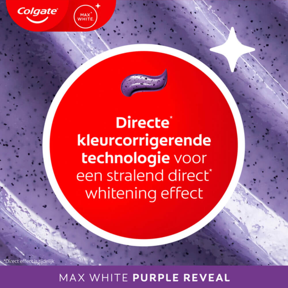 Colgate Max White Purple Reveal Tandpasta | 75 ml | Wittere Tanden
