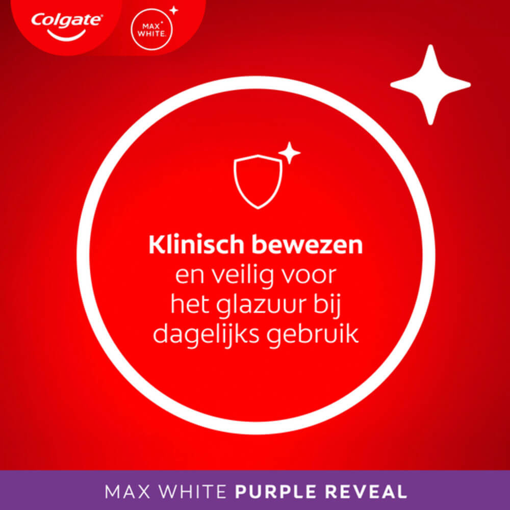 Colgate Max White Purple Reveal Tandpasta | 75 ml | Wittere Tanden