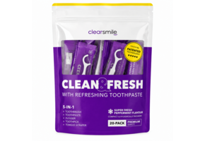 Clearsmile Clean & Fresh 5-in-1 Mondverzorgingsset | Peppermint | 20 stuks | Voor Onderweg