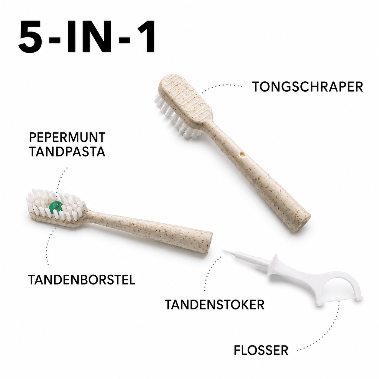 Clearsmile Clean & Fresh 5-in-1 Mondverzorgingsset | Peppermint | 20 stuks | Voor Onderweg