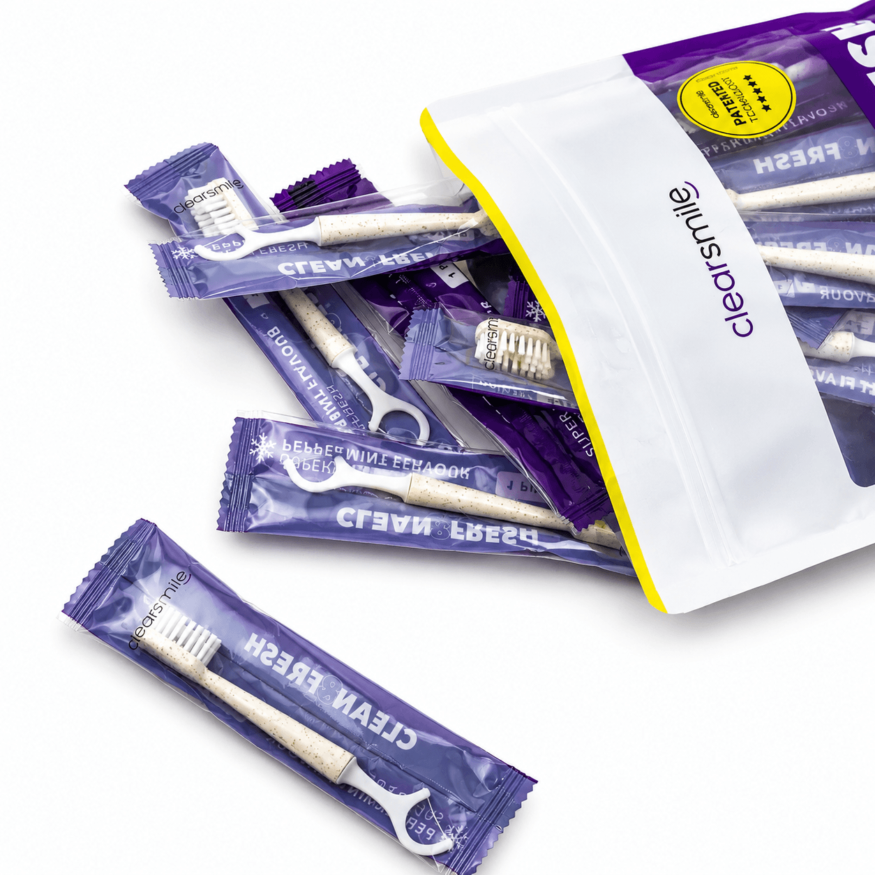 Clearsmile Clean & Fresh 5-in-1 Mondverzorgingsset | Peppermint | 20 stuks | Voor Onderweg