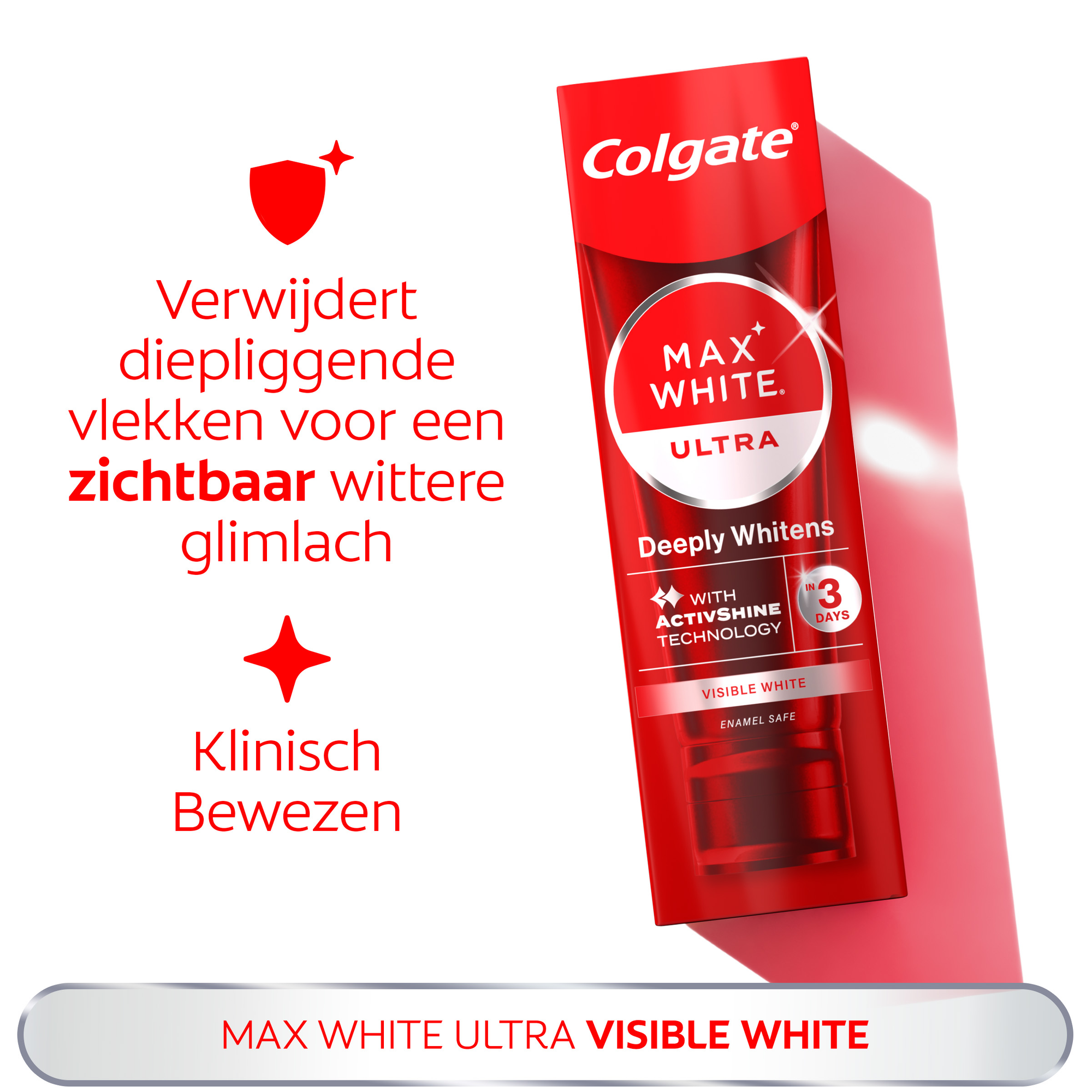 Colgate Max White Ultra Deep Clean Tandpasta | 75 ml | Visible White