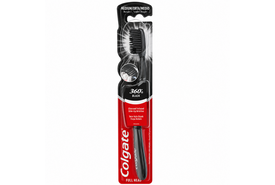 Colgate 360 Charcoal Black Tandenborstel | Medium | 1 stuk | Houtskool Borstelharen