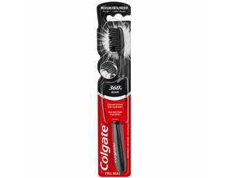 Colgate 360 Charcoal Black Tandenborstel | Medium | 1 stuk | Frisse Mond
