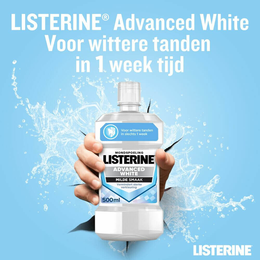 Listerine Advanced White Mondwater | 500 ml | Tegen Verkleuringen