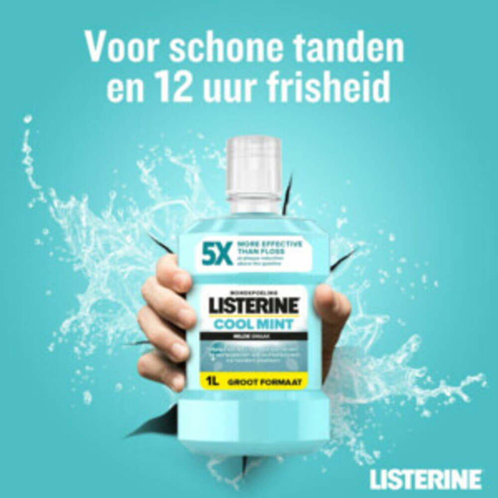 Listerine Cool Mint Mild Mondwater | 1000 ml | Milde Frisheid