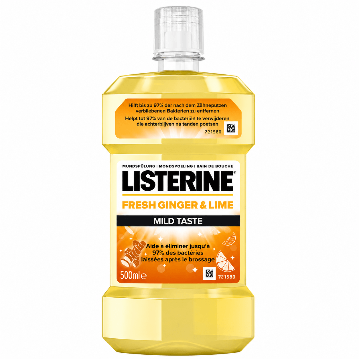 Listerine Fresh Ginger & Lime Mild Mondwater | 500 ml | Milde Frisse Adem