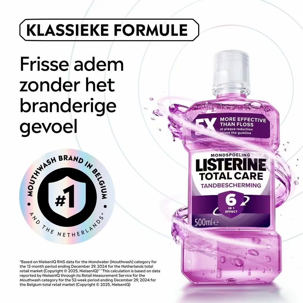 Listerine Total Care Mondwater | 500 ml | Tandbescherming