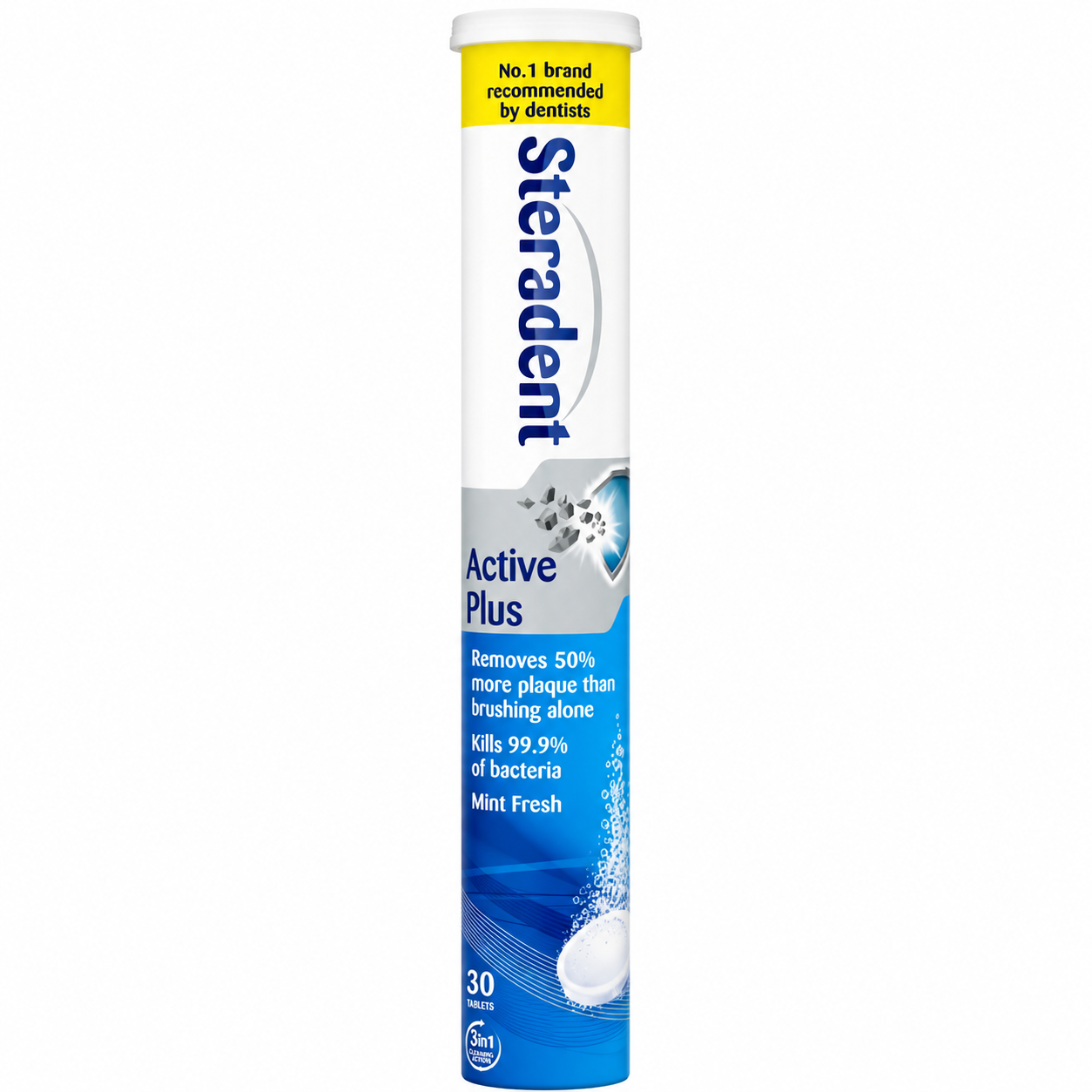 Steradent Active Plus Reinigingstabletten | 30 stuks | Gebitsprothese Reiniging