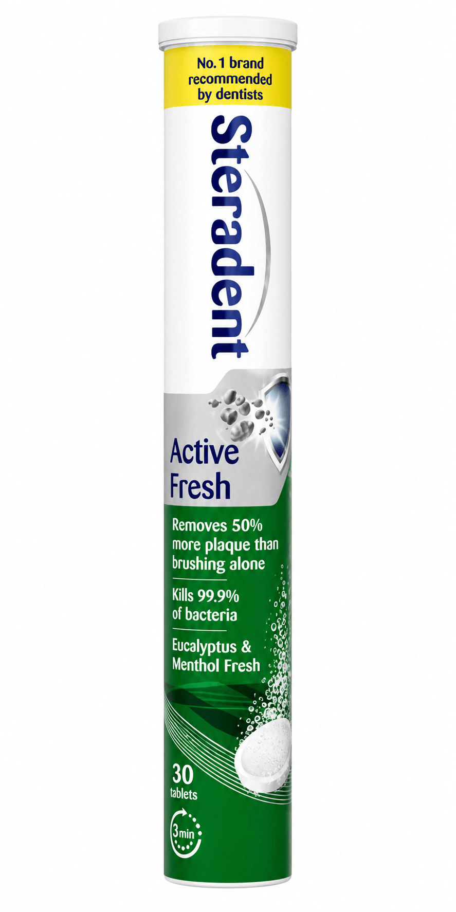 Steradent Active Fresh Reinigingstabletten | 30 stuks | Frisse Gebitsprothese