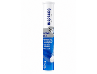 Steradent Active Plus Reinigingstabletten | 30 stuks | Gebitsprothese Reiniging
