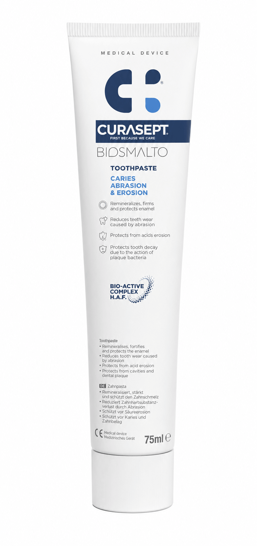 Curasept Biosmalto Tandpasta | 75 ml | Cariës, Erosie & Slijtage