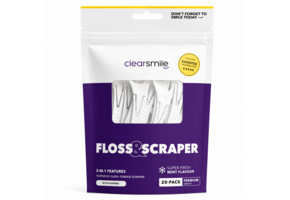 Clearsmile 3-in-1 Floss & Scraper Mint | 20 stuks | Flossen & Tongreiniging | 20 stuks