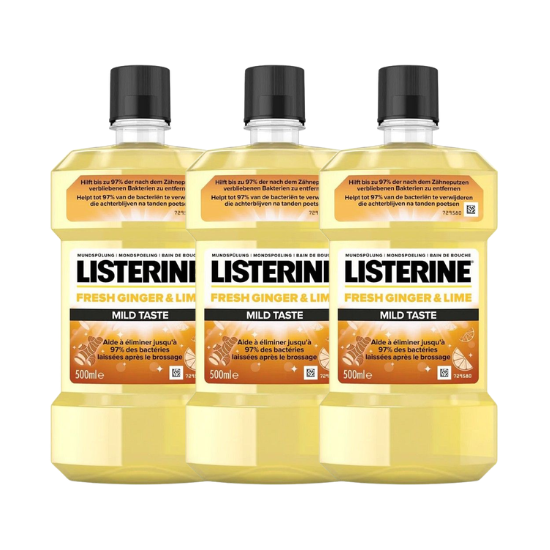 Listerine Fresh Ginger & Lime Mild Mondwater | 3 x 500 ml