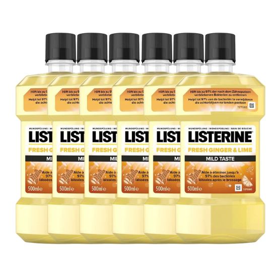 Listerine Fresh Ginger & Lime Mild Mondwater - 6 x 500 ml