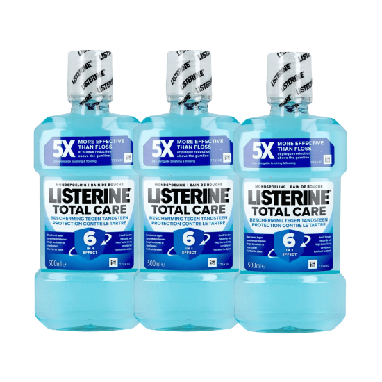 Listerine Total Care Mondwater - 3 x 500 ml - Bescherming Tegen Tandsteen