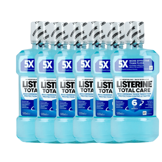 Listerine Total Care Mondwater - 6 x 500 ml - Bescherming Tegen Tandsteen