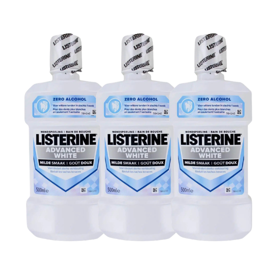 Listerine Advanced White Mild Mondwater - 3 x 500 ml