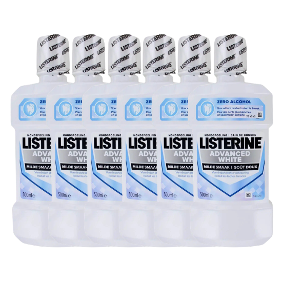 Listerine Advanced White Mild Mondwater - 6 x 500 ml