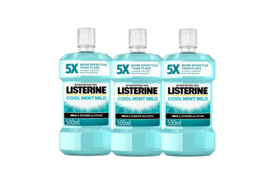 Listerine Cool Mint Mild Mondwater | 3 x 500 ml | Milde Frisse Adem