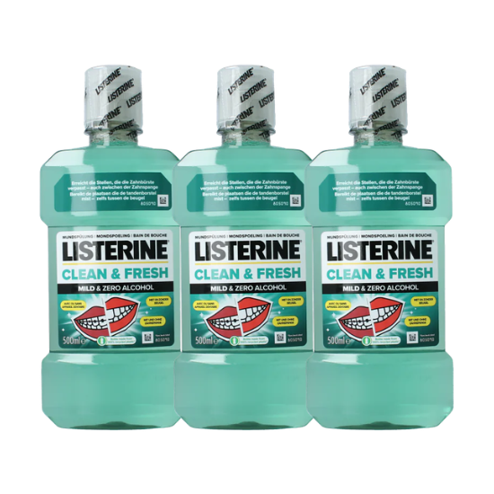 Listerine Clean & Fresh Mondwater - 3 x 500 ml