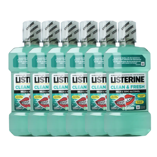 Listerine Clean & Fresh Mondwater - 6 x 500 ml