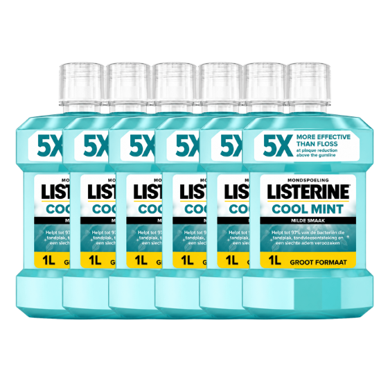 Listerine Cool Mint Mild Mondwater - 6 x 1000 ml