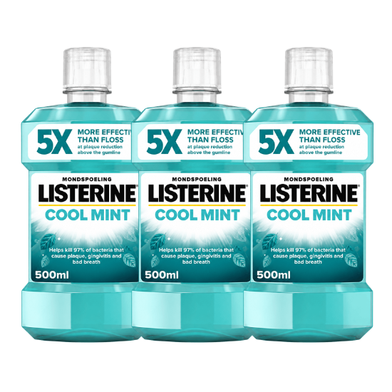 Listerine Cool Mint Mondwater - 3 x 500 ml - Intense Frisheid