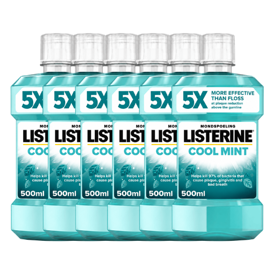 Listerine Cool Mint Mondwater - 6 x 500 ml - Intense Frisheid