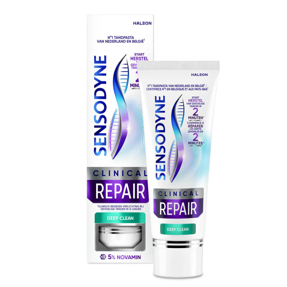 Sensodyne Clinical Repair Deep Clean Tandpasta | 75 ml | Gevoelige Tanden & Diepe Reiniging