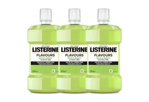 Listerine Mild & Minty Mondwater | 3 x 500 ml | Milde Frisse Adem