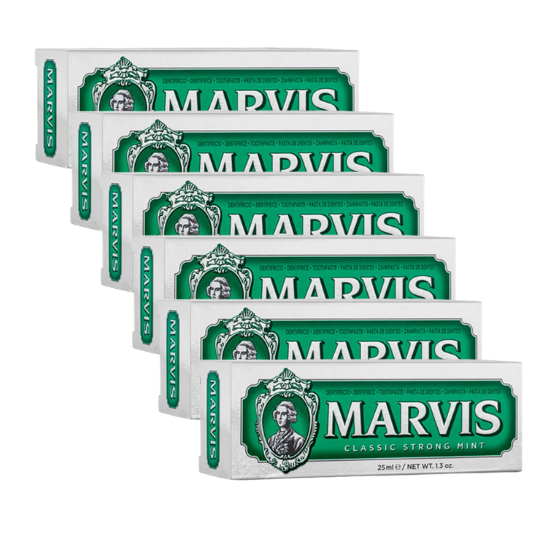 Marvis Tandpasta Classic Strong Mint – 6 x 25 ml