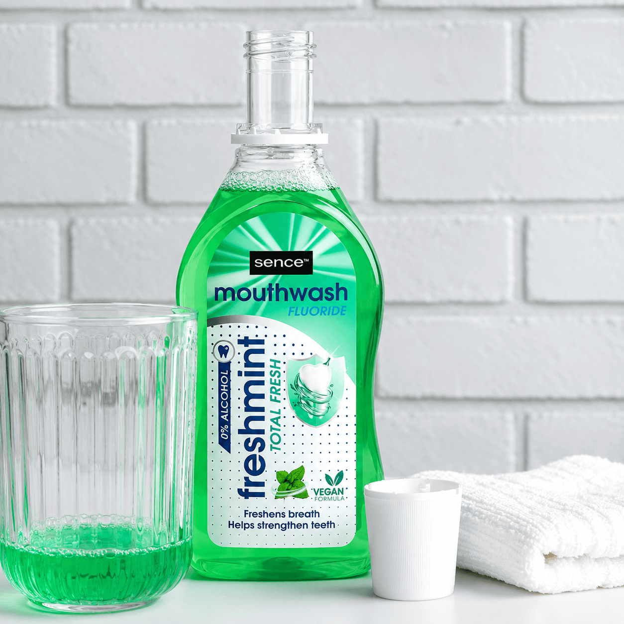 Sence Freshmint Total Fresh Mondwater | 500 ml | Frisse Adem & Sterke Tanden