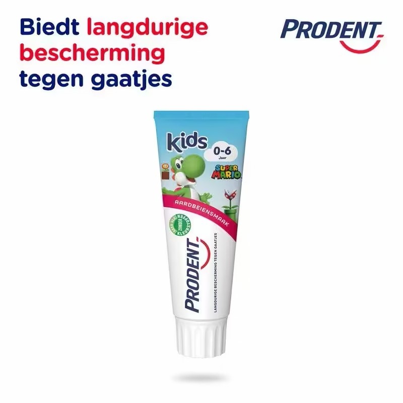 Prodent Kids 0-6 Jaar Tandpasta | 75 ml | Aardbeiensmaak & Bescherming Tegen Gaatjes