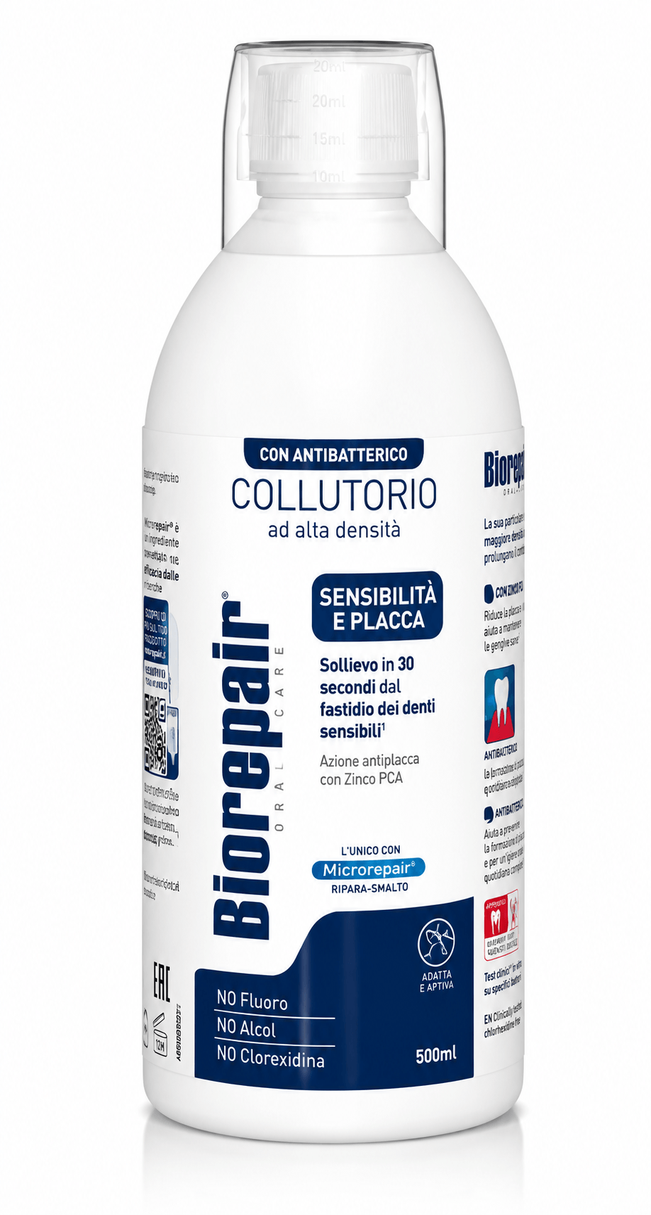 Biorepair Mondwater Gevoelige Tanden & Tandplak | 500 ml | MicroRepair & Zink PCA